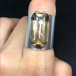 Oswaldo Guayasamin smoke topaz ring